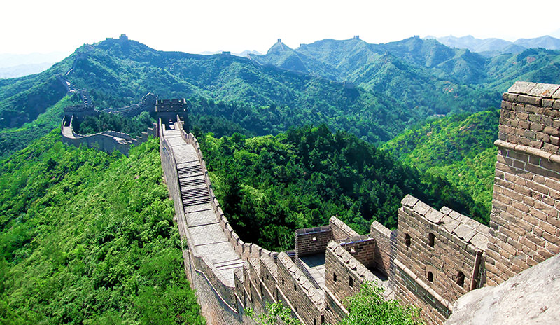 The Great Wall of China in spring