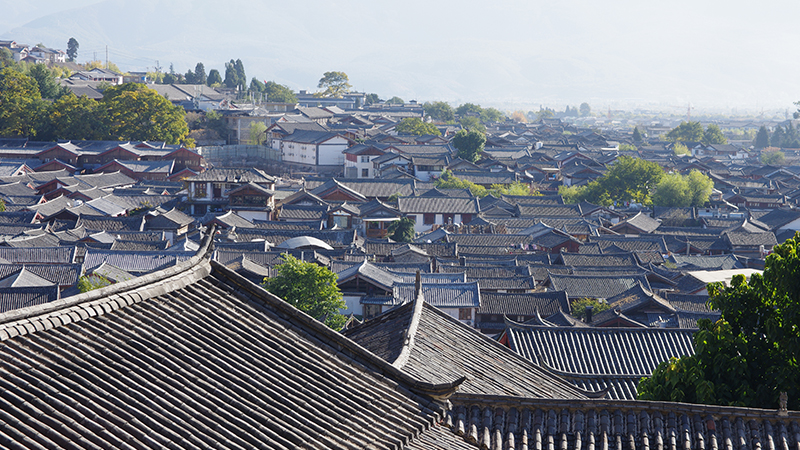 The bird-view of Lijiang Old Town