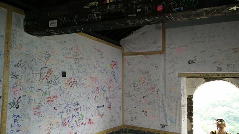 The graffiti wall in No. 14 watchtower