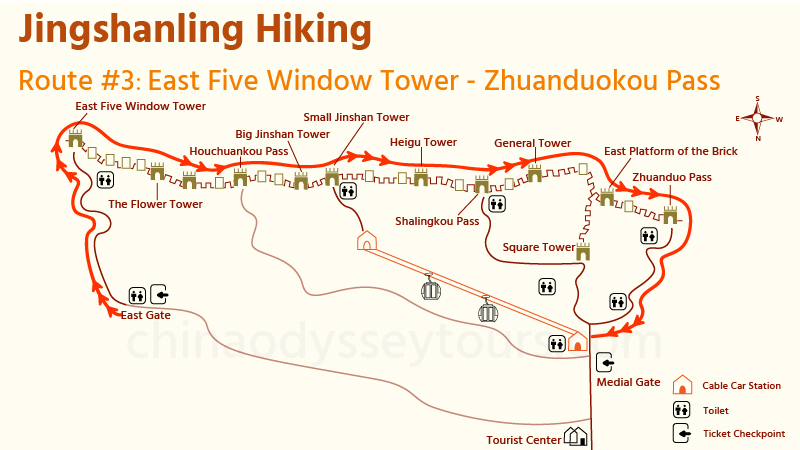 Map of Jinshanling Hiking route #3
