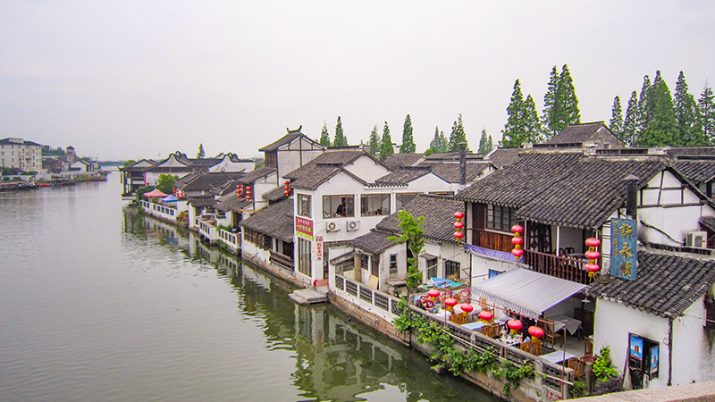 Aerial view of Zhujiajiao Water Town