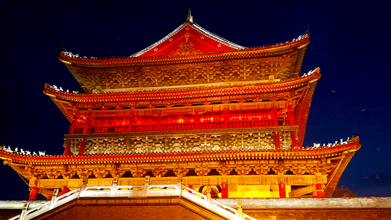 The Drum Tower at night