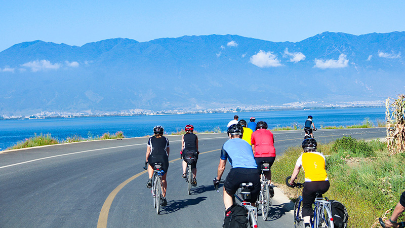 Cycling by Erhai Lake in Dali