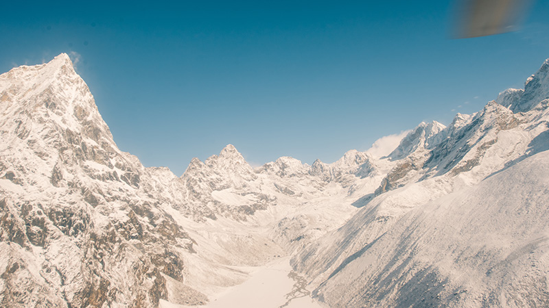 Himalaya under bright sunlight