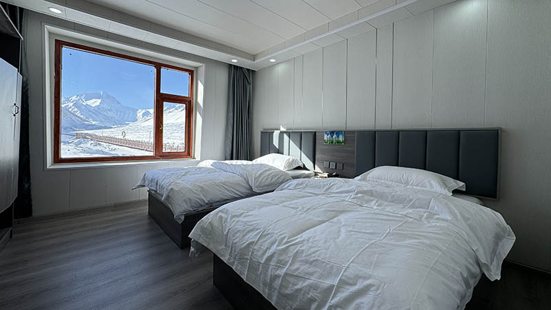 Clean room of an inn near Mount Everest