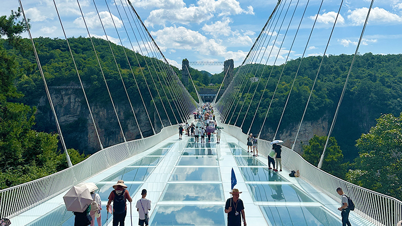 The glass bridge in Zhangjiajie Grand Canyon